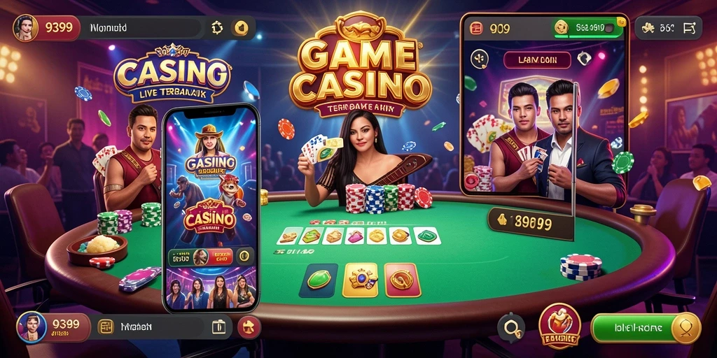 Gameplay menarik di aplikasi Live Casino 9399 dengan dealer profesional.