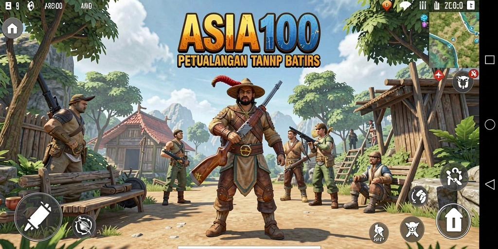 Tampilan gameplay menarik dari ASIA100 dalam dunia terbuka yang luas.