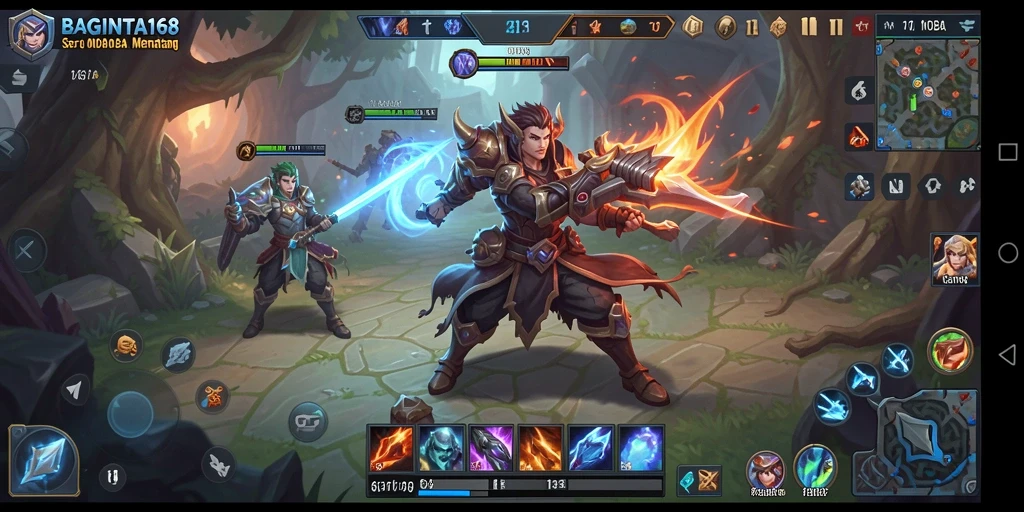 Tampilan gameplay seru di BAGINTA168 dengan aksi MOBA yang mendebarkan.
