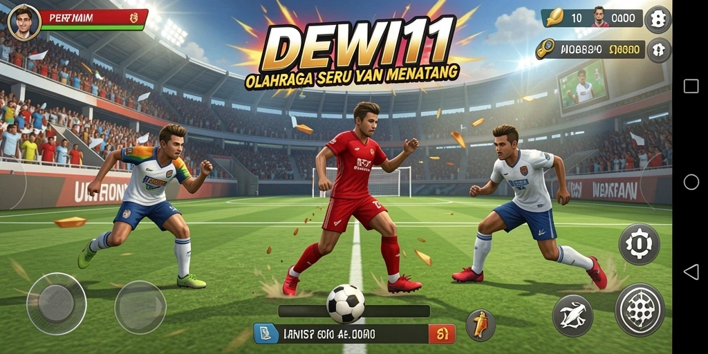 Tampilan screenshot DEWI11 yang mendebarkan dari gameplay olahraga.