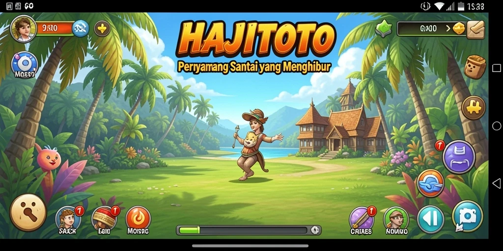 Tampilan gameplay seru di HAJITOTO dengan warna cerah.