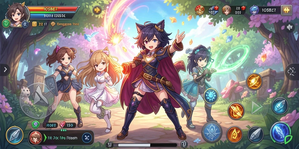 Tampilan gameplay menarik dari IOSBET dengan karakter Anime unik.