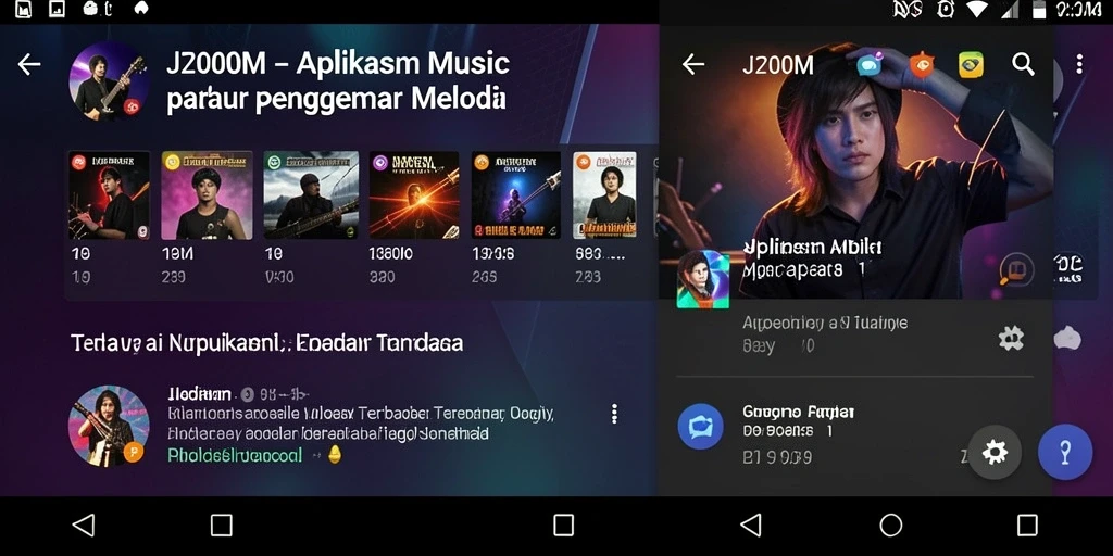 Screenshot gameplay J200M yang menampilkan suasana interaktif musik.