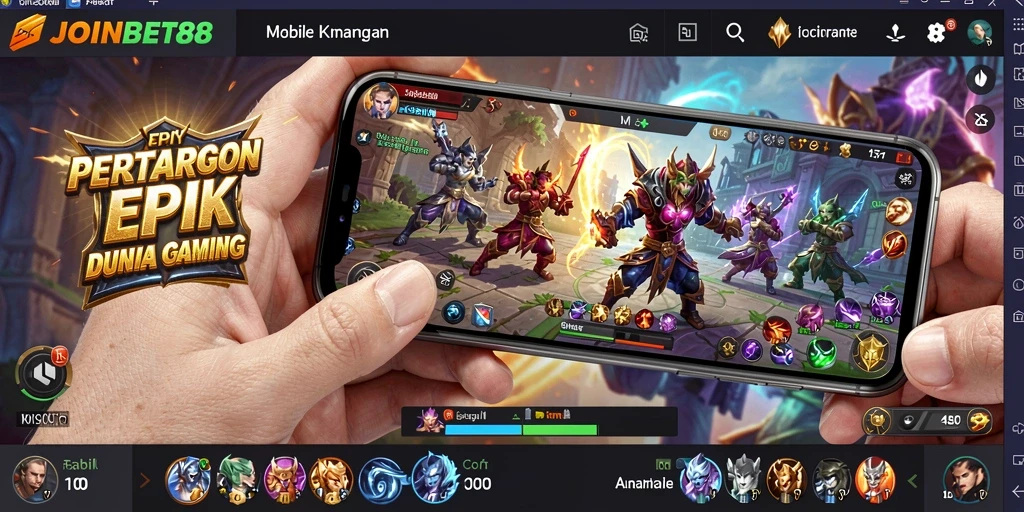 Tangkapan layar dari gameplay seru JOINBET88 menunjukkan pertarungan karakter yang dinamis.
