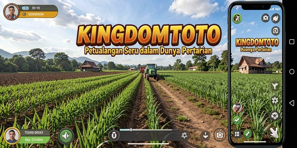 Tangkapan layar menunjukkan petualangan bertani yang seru dalam KINGDOMTOTO.