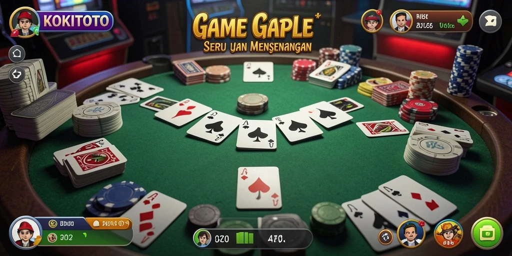 Tampilan gameplay KOKITOTO yang menarik saat bermain Gaple.
