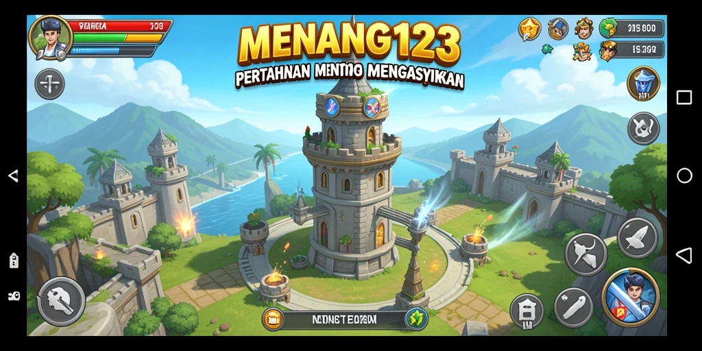 Tampilan gameplay MENANG123 dalam aksi Tower Defense yang mendebarkan.