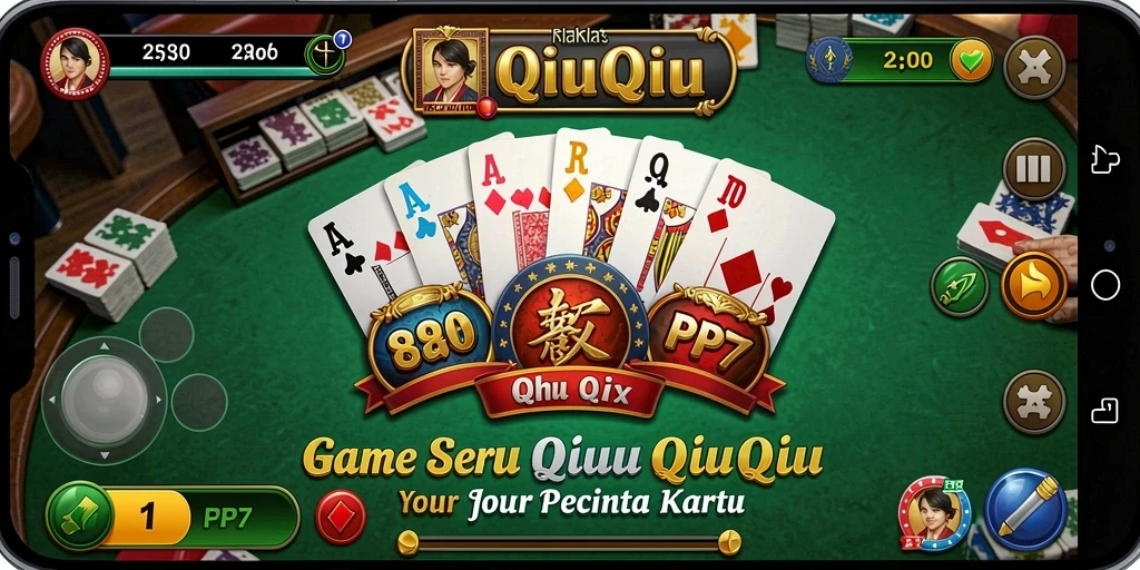 Screenshot gameplay PP7 menampilkan aksi seru permainan QiuQiu.