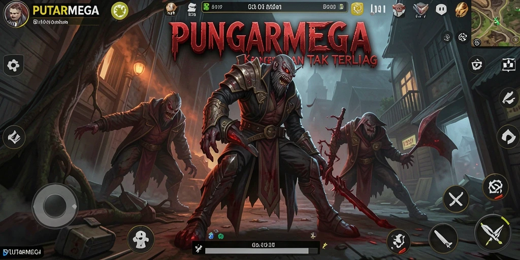 Tampilan gameplay PUTARMEGA yang menghantui dan mencekam.