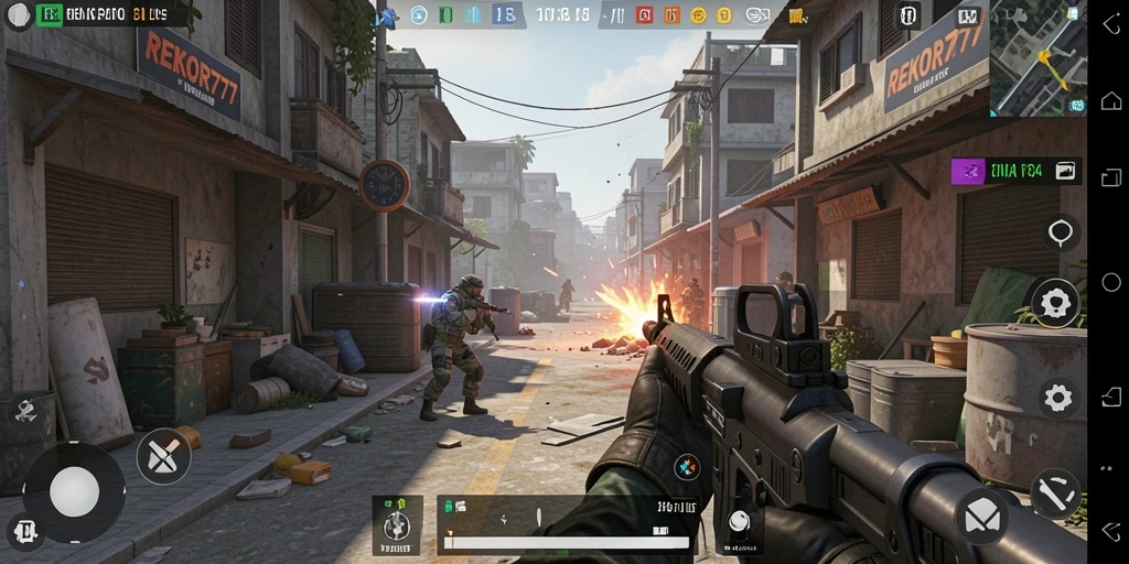 Tampilan gameplay intens di battlefield REKOR777.