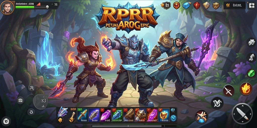 Screenshot gameplay RPRR menampilkan aksi pertarungan yang seru dalam dunia fantasi.