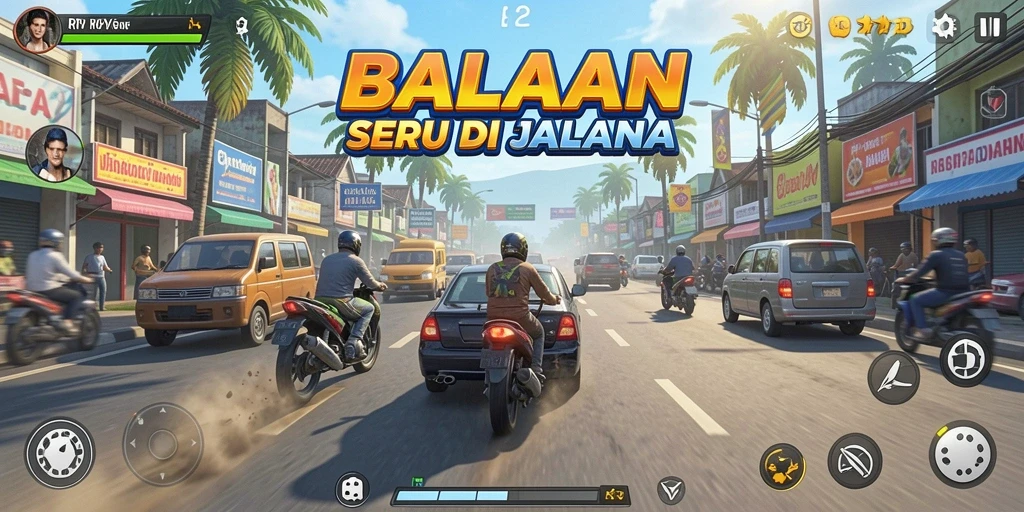 Gambaran menarik dari gameplay balap yang seru di RPYYY.