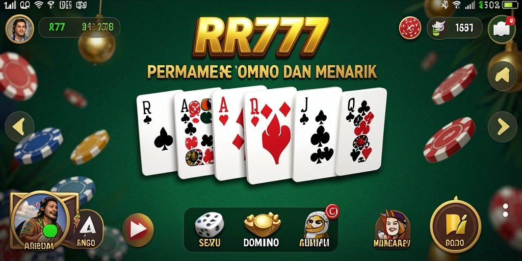 Screenshot utama RR777 menampilkan gameplay domino yang menegangkan.