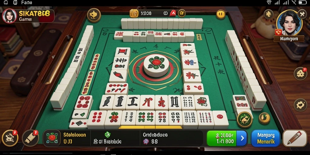 Screenshot menunjukkan gameplay Mahjong yang menarik dari SIKAT88.
