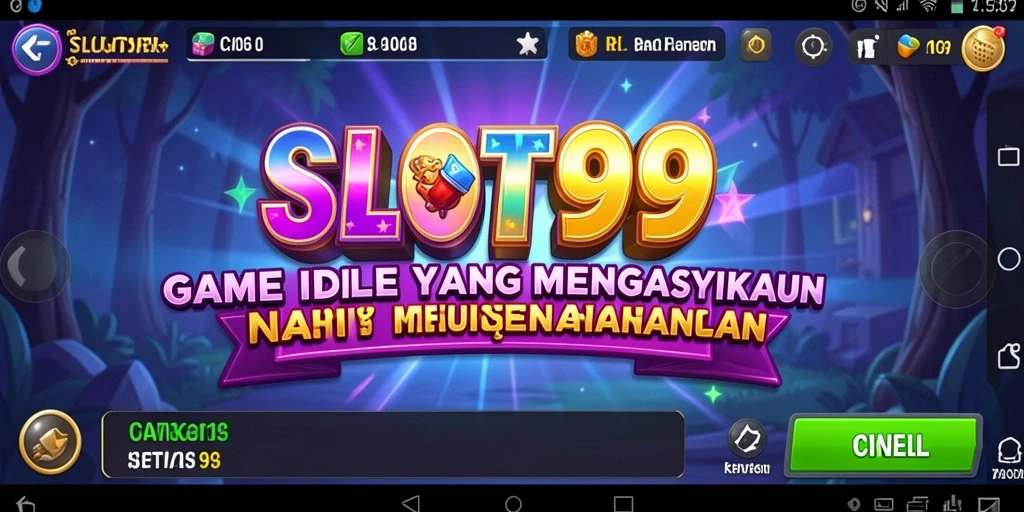 Tampilan menarik gameplay <strong>SLOT99</strong> dengan mesin slot berwarna-warni.
