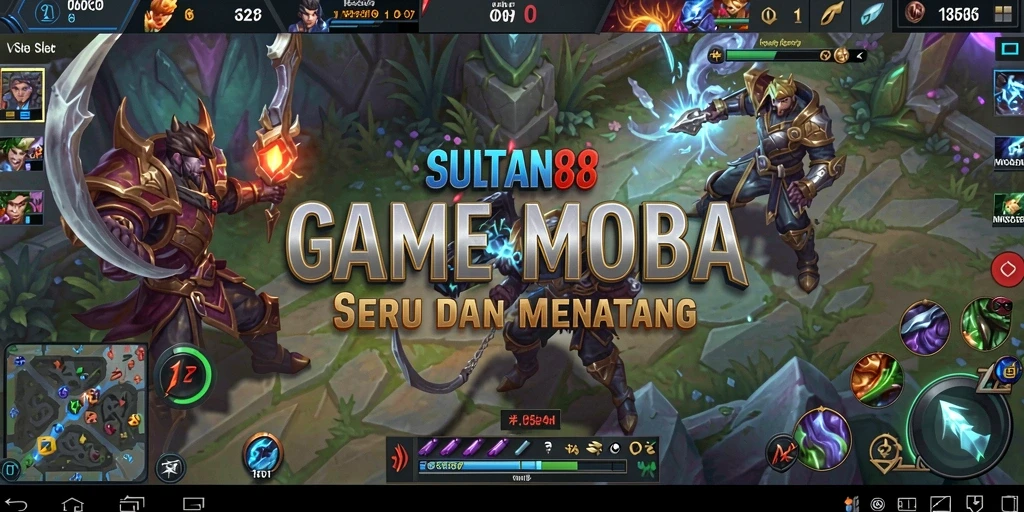 Screenshot gameplay SULTAN88 dengan aksi seru di arena MOBA.
