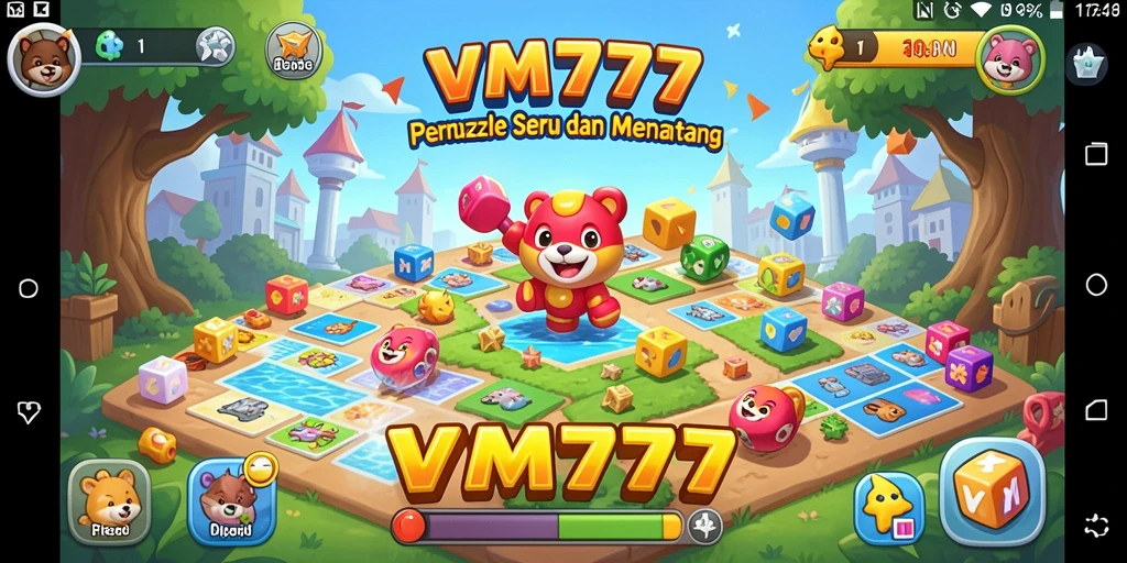 Tangkapan layar gameplay VM777 yang menunjukkan tantangan Puzzle.