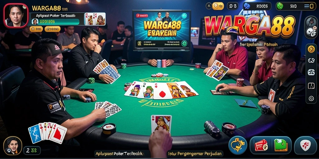 Tampilan gameplay poker yang menarik di WARGA88.
