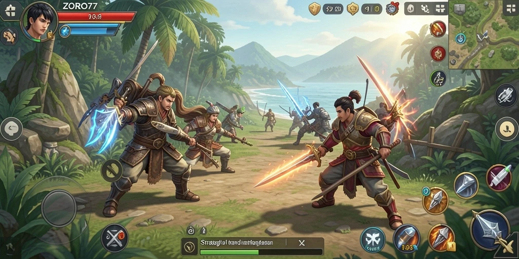Tampilan gameplay menarik dan strategis di ZORO77.